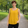 Riiminka Saimi Linen top, ochre yellow