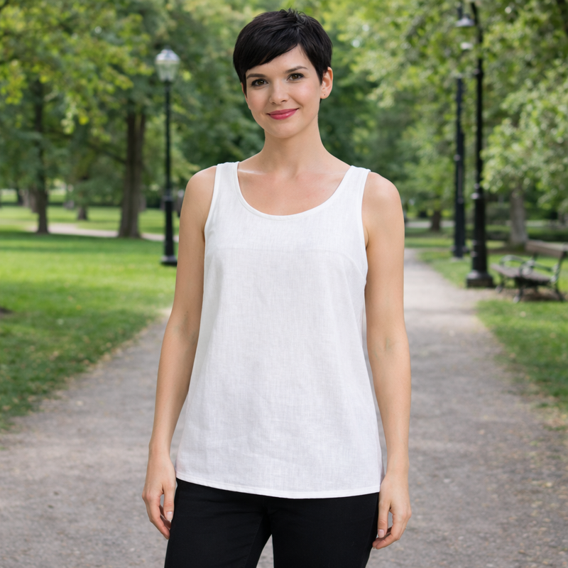 Riiminka Saimi Linen top, white